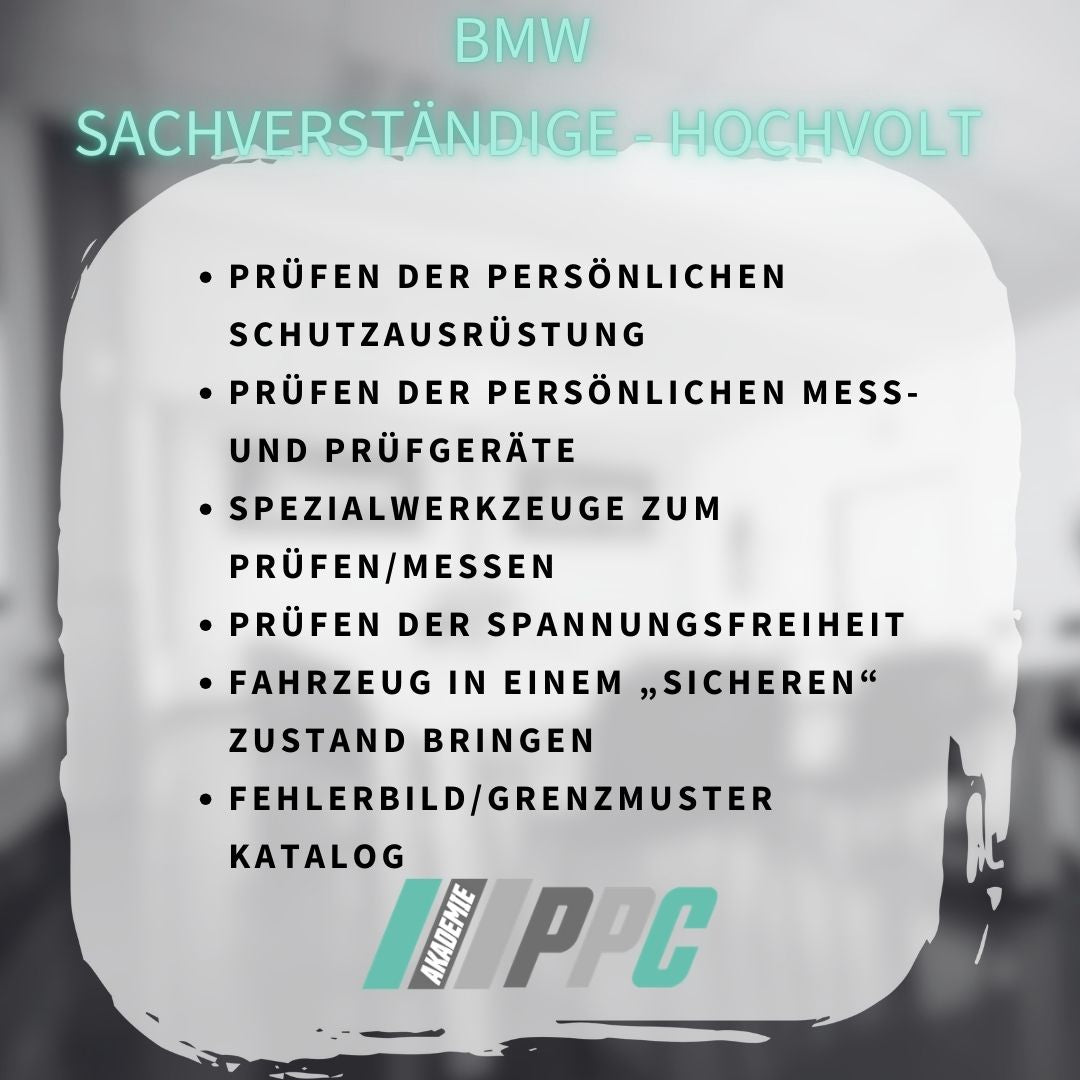 Produktbild Fortbildung Hochvolt-Technologie KFZ Sachverständige.