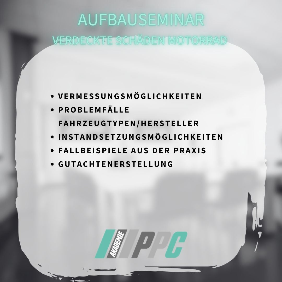 Produktbild für Fortbildung verdeckte Schäden am Motorrad mit Dozent Marco Hildebrand.