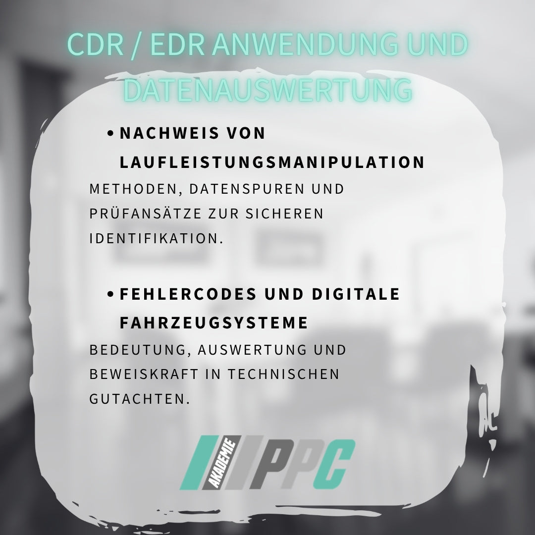 08.10.2026 | CDR / EDR Anwendung und Datenauswertung - Praxisseminar