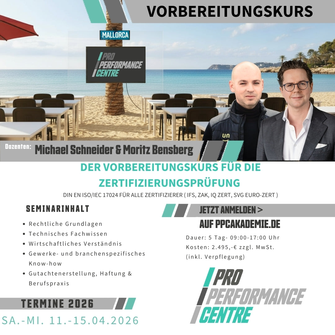 11.04. - 15.04.2026 | Vorbereitungskurs für die DIN EN ISO/IEC 17024 Zertifizierung