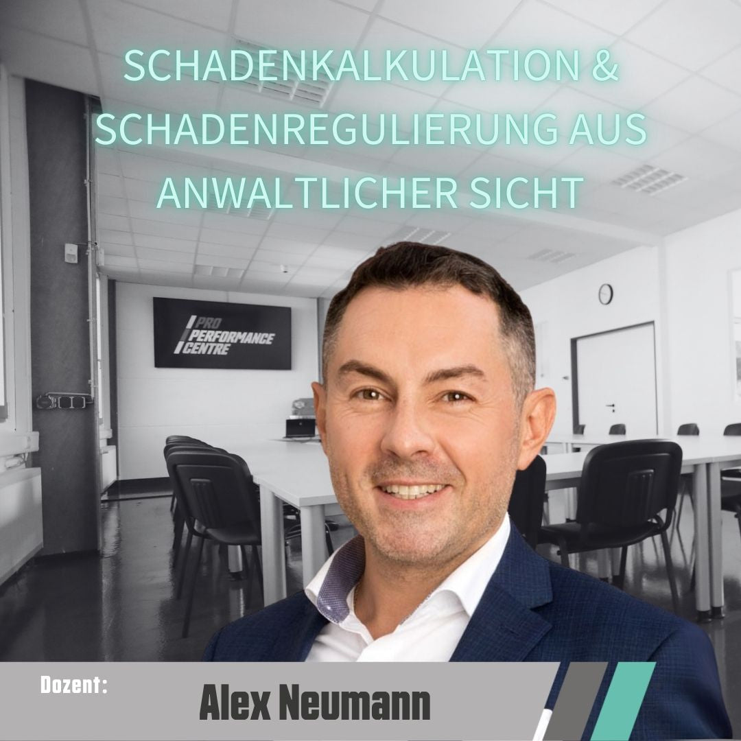 Produktbild für KFZ Schadenkalkulation und Schadenregulierung mit Dozent Alex Neumann.