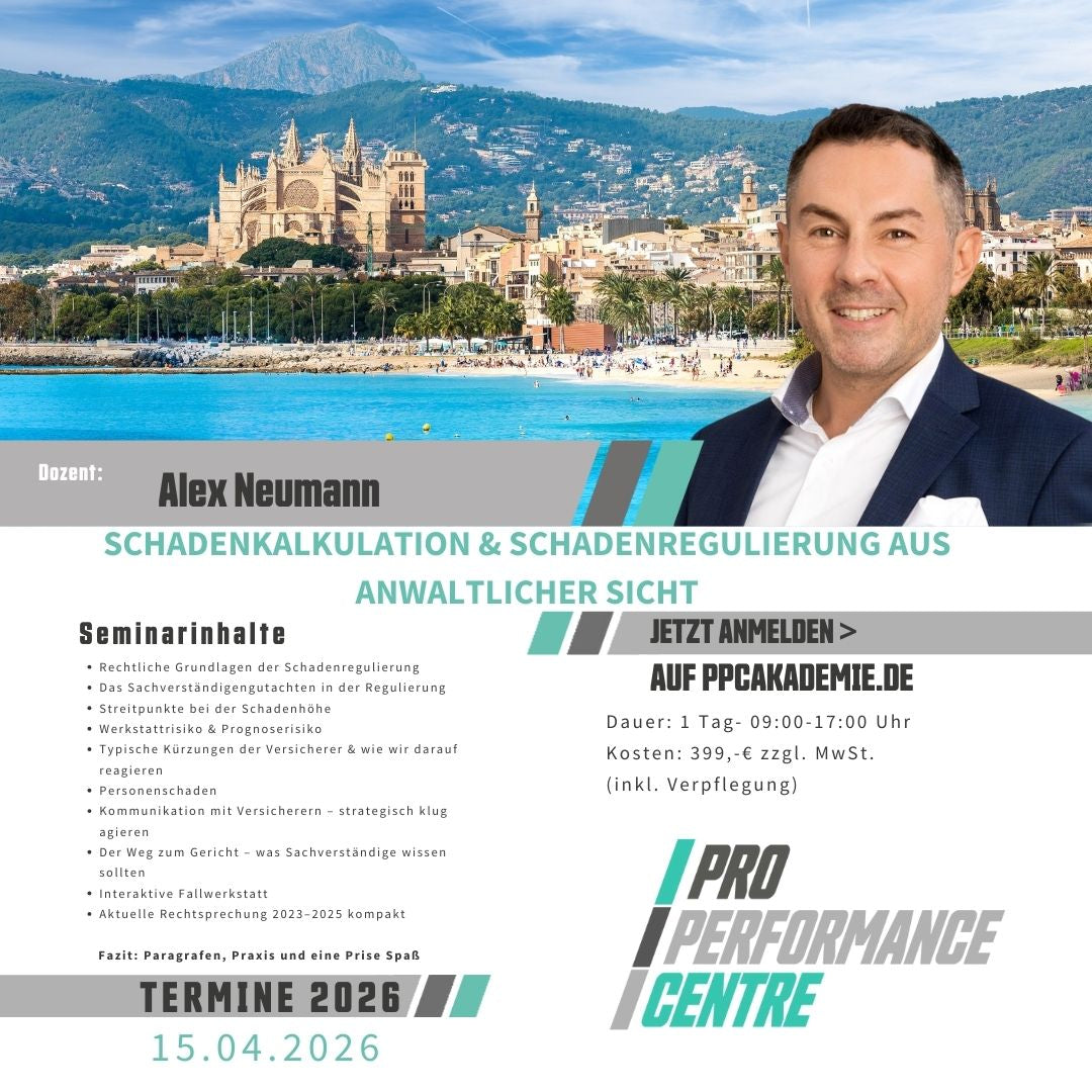 Produktbild für KFZ Schadenkalkulation und Schadenregulierung mit Dozent Alex Neumann.
